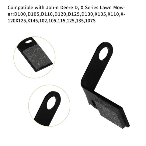 Close-up of 2 Pack Brake Pad Kit With Retainer And Torsion Spring For John Deere 42 Inch Deck L D X Series Tractors And Lawn Mowers