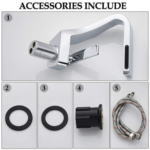 Chrome Bathroom Sink Faucet With Single Hole Mount, Solid Brass Lavatory Vanity Faucet, One Handle Design accessories included.