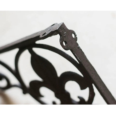 Heavy Duty Iron Corner Braces Tough As Nails Floating Shelf Supports Wall Mounted Triangle Plant Stand Steel L Brackets close-up