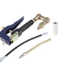 Beefy Air Powered High Pressure Pneumatic Grease Gun with Ergonomic Grip, injector hose, durable aluminum alloy body