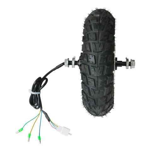 No Sweat 10 Inch 48V 350W Brushless Hub Motor Wheel Packed With Rugged Off Road Tire Pre Assembled Disc Brake for Electric Scooters