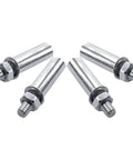 Four Pack Nine Point Five Millimeter Three Eighth Inch Steel Cotter Pins For Bikes With Nuts And Washers Crank Pegs For Chainring Black