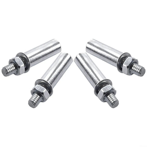 Four Pack Nine Point Five Millimeter Three Eighth Inch Steel Cotter Pins For Bikes With Nuts And Washers Crank Pegs For Chainring Black