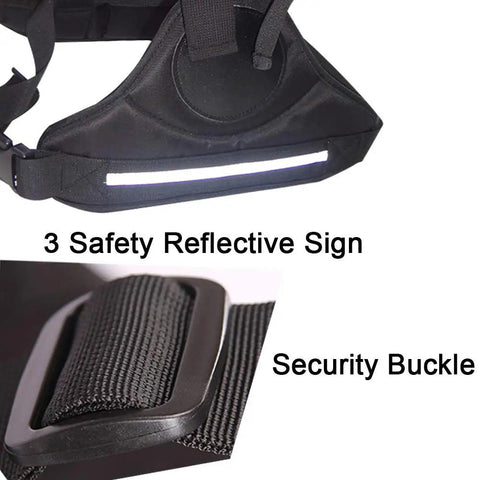 Kids Motorcycle Harness With Two Handles, Adjustable Belt, Breathable Black Material, Ultra Secure Anti Slip Grip Up To 12000N For Safe Short Rides With Driver On Motorcycles, ATVs, Scooters