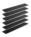 Heavy Duty Steel I Shape Mending Plates For Wood DIY Reinforcement 6 Pack Post To Beam Connector Braces stacked in black.