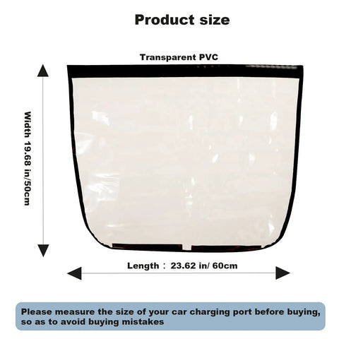 Rock Solid Ev Charger Port Cover For Outdoor Electric Vehicles Waterproof Thick Pvc with dimensions 19.68in x 23.62in clear shield