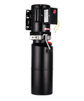 Heavy Duty 220V Hydraulic Pump With 10L Steel Oil Tank And 2950 PSI Max Pressure For Auto Repair Shops side view showing sleek black design.