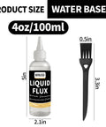 Liquid Solder Flux Water Based No Clean Flux For Soldering Electronics Lead Free Flux With Brush, 4oz Bottle