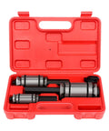 3-Piece Pipe Expander Tool Set 1/8 To 3-1/2 Inch Capacity Tail Pipe Expander And Muffler Spreader in red carrying case