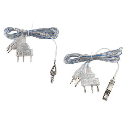Pro Grade Fencing Body Cords For Foil And Saber, Transparent PVC Copper Wire With Hand Line Clamp, 2 Pack, coiled