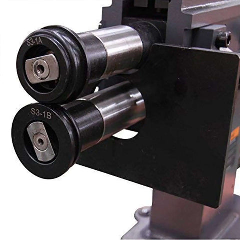 Close-up of rollers on TB-12 Bead Bender Beading Machine 8 Inch Rotary Forming Tool For 18 Gauge Metal Up To 0.048 Inch Thickness