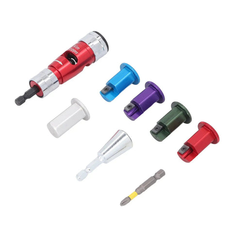 Fabater Premium Electric Wire Stripper For 6-14 Awg Solid Hard Cable with assorted drill bit attachments, aluminum alloy.