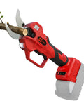 Heavy Duty Cordless Pruning Shears With 1.6 Inch Cut Compatible With Milwaukee 18v Packs Featuring Tough Sk7 Blades And Lcd Display cutting a branch.