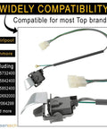 Washer Door Lid Switch Replacement 3949238 For Whirlpool And Kenmore Washers Exact Fit Easy Install Fixes Draining Problems Not Starting Not Spinning Or Agitating Replaces WP3949238 WP3949238VP AP6008880 PS11742021 AP3100001 PS350431, close-up harness