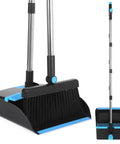 No Sweat Heavy Duty Broom And Dustpan Combo Set Crafted With A Rust Resistant Steel Handle To Manage Daily Sweeping Jobs Indoors Or Knock Dirt Off The Driveway Fast, featuring a rugged steel frame with thick synthetic bristles.