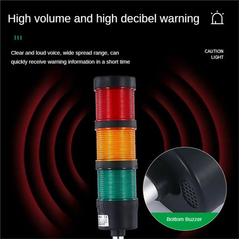 Industrial LED Warning Light for Security and Alarm Systems with Flashing or Steady Modes Multi Layer Siren Indicator Lamp