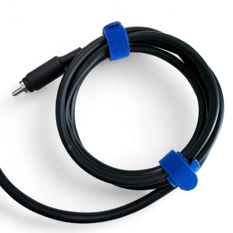 Coiled cord of Dew Heater Strip For 1.25 Inch Eyepieces Anti Fog Telescope Eyepiece Warmer Band with blue fasteners
