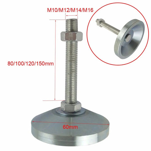 2 Pack Leveling Feet For Furniture Base With Adjustable Threaded Sockets Easy To Level And Move Adjustable Height Levelers For Tables Desks Cabinets Chairs Benches And More Perfect For Home Kitchen Garage Office, 60mm base