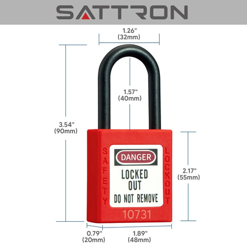 Pro Grade Lockout Tagout Padlock Kit Five Pack With Two Keys Each And Warning Labels And OSHA Compliant LOTO Locks Made From Non Conductive Nylon