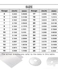 Table of metal gauge sizes with image of 304 Stainless Steel Sheet 28 Gauge 0.02 Inch Thick By 4 Inch Wide 4 Inch Long Brushed Finish Metal Strip Plate