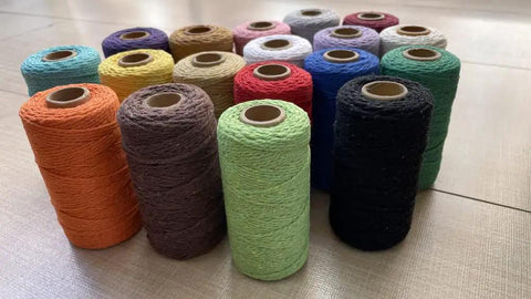 Macrame Cord 1.5mm Cotton String Rope For DIY Crafts 109 Yards With 35 Color Options in various vibrant spools