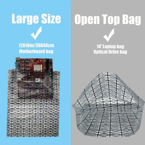 Premium Open Top ESD Antistatic Bags 12X16 Inch Aluminum Foil Storage Pouches For Circuit Boards Includes Ten Heavy Duty Moisture Resistant Pouches With Antistatic Labels Built Tough To Shield Your Setup Without Breaking A Sweat