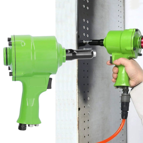 Pro Japanese Style Pneumatic Nail Puller And Air Riveting Machine KP 705P in use removing rivets from a metal panel.