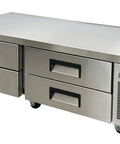 Rugged Build 72 Inch Chef Base Commercial Refrigerator With Four Smooth Gliding Stainless Steel Drawers for Kitchen Prep Stations