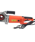 Rock Solid Electric Pipe Threader Handheld Threading Machine 110V US Plug with six dies and power cord, lightweight and compact.