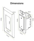 Plug And Play Smart Light Switch For 2.4GHz WiFi With App Control dimensions in millimeters.