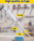 Hydraulic Disc Brake Bleed Kit For Shimano TEKTRO TRP And Other Systems With Brass Connectors 150ML Mineral Oil Brake Fluid Transparent Funnel Anti Leak Syringe featuring syringe with tube and clip
