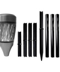 Solar Powered Tiki Torch Lantern Zapper With Realistic Flickering Flame, LED Outdoor Light components and stakes