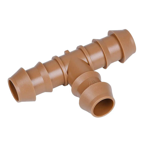 Half Inch Drip Irrigation Fittings Kit With Half Inch Tubing 18 Pieces Barbed Connectors Including 6 Tees 6 Couplings 6 Elbows No Fuss Quick Connect For 17mm ID Garden Sprinkler Systems brown barbed tee fitting