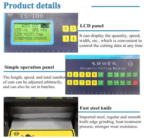 LCD display and control panel of Automatic Heat Shrink Tube Cutting Machine With Lcd Display And Micro Computer Control For Pvc Pipe Foil.