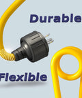 Heavy Duty Outdoor Extension Cord 200 Feet 12 Gauge 3 Prong Grounded Power Cable, Bright Yellow, flexible and durable feature