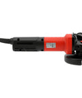 Professional Brushless Angle Grinder With 1300W Cordless Battery And 125mm Grind Size, featuring a side view with a black and red design.