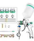 Slick Handheld Airbrush Kit Featuring Heavy Duty Pneumatic Spray Gun With Adjustable Nozzle, includes accessories for precise painting.