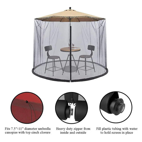 Keep Bugs Out With A 9 Foot Patio Umbrella Bug Screen Featuring A Zipper Door And Breathable Polyester Netting For The Ultimate Outdoor Mosquito Shield For Your Patio Umbrella Not Included