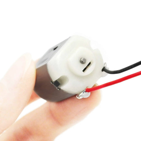 Close-up image of a mini DC motor from the 10 Pack Mini DC Motors 1.5 To 6V Tiny Dope Motors For Arduino Projects DIY Robotics RC Boats Planes Cars