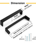 Diagram of 10 Pack 5 Inch Polished Chrome Cabinet Pulls For Kitchen Cabinets with dimensions, showing hole centers and screw sizes.
