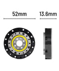 Front and side view of Harmonic Drive HD11 Strain Wave Gearbox Motor 100 To 1 Low Backlash Reducer with 52 mm mounting interface.
