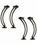 Bronze Cabinet Lid Support Hinges Set With Adjustable Curved Down Flap Levers, 2 Pairs Including Right And Left Hinges And Screws