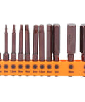 Durable 23 Piece Screwdriver Bit Set Made From Tough S2 Steel With Hex Heads And Double Ends For Electric Drills Plus Manual Tools To Get Any Hardware Job Done Fast Without Stripping Screws Or Wearing Out Your Gear., 1.5mm to 12mm hex bits in orange holder