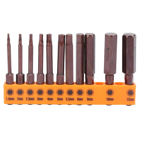 Durable 23 Piece Screwdriver Bit Set Made From Tough S2 Steel With Hex Heads And Double Ends For Electric Drills Plus Manual Tools To Get Any Hardware Job Done Fast Without Stripping Screws Or Wearing Out Your Gear., 1.5mm to 12mm hex bits in orange holder
