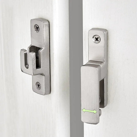 Heavy Duty Luminous Barn Door Latch With Built In Night Light 90 Degree Sliding Lock close up showing zinc alloy material and twist knob.