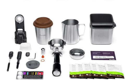 Oracle Fully Automatic Espresso Machine In Brushed Stainless Steel With 58 mm Portafilter Integrated Grinder And Slick Milk Frother for brewing tools and accessories.