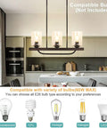 4 Light Adjustable Kitchen Island Pendant Light Fixture In Rustic Metal Wood With Glass Shade, Industrial Farmhouse Chandelier in modern kitchen