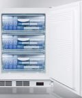 Top Shelf Slim Upright Freezer In Crisp White With Zero Hassle Factory Lock And Smooth Glide Drawers That Keep Samples Frosty Down To Minus Twenty Five Celsius with opened drawers