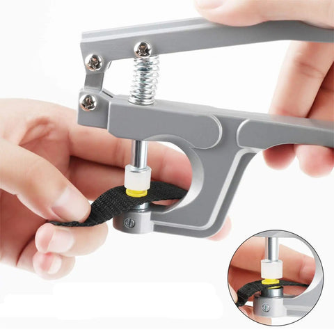 DIY Friendly Snap Pliers Kit for Crafts and Fabric Projects, KAM Plastic Snap Press Attacher for T3 T5 T8 Snaps in use.