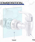 4 Sets BPA Free Replacement Faucet Reusable Spigot Spout Lever Pour Dispenser For Valve Crock Tap diagram
